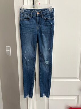 Old Navy 360 Stretch High-Rise Rockstar Jeggings Medium Wash Denim Girls 12 GUC